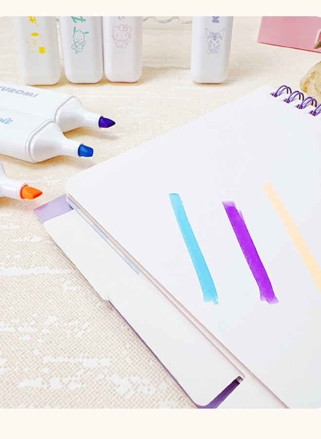 Sanrio 6-Color Highlighter Set, Cute Kuromi & My Melody Patterns, Dry-Quick Fluorescent Markers with Chisel Tip, Office School Supplies, Perfect Student Gift, Back to School & Gift Idea - Image 5